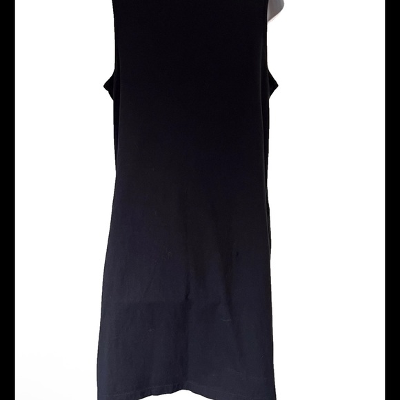 LANDS END WOMEN SIZE M COTTON BLEND BLACK WHITE EMBROIDERED FLORAL SHIFT DRESS - Picture 3 of 15